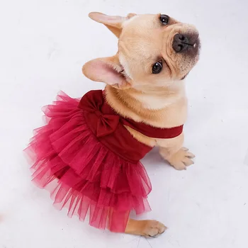Filhote de cachorro de Verão, Vestidos de Princesa Arco Nó Saia Tutu Gato Vestido de animal de Estimação Roupas para Gatos, Cães de Pequeno porte Roupas Chihuahua Bulldog francês