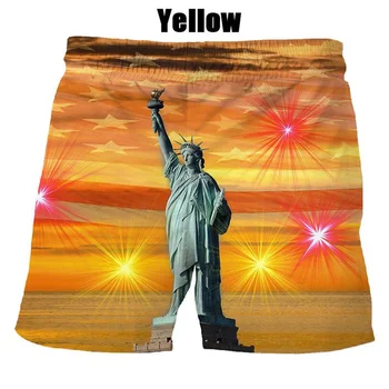 Verão Quente da Venda de Moda Impressos em 3D Estátua da Liberdade Homens Mulheres Casual de Verão, Shorts Shorts Legal