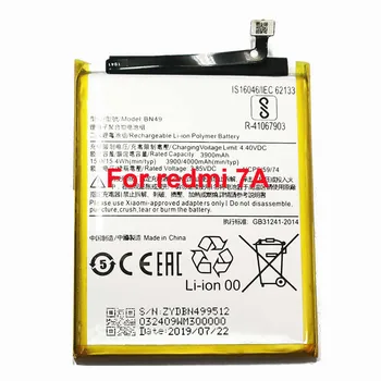 Original elétrico do núcleo BN49 Bateria para Redmi 7a a capacidade do teste com a EBC-A10H real capacidade de não menos de 3800mAh