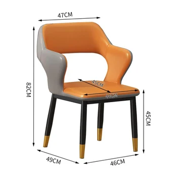Cômoda Designer Nórdicos Cadeira de Jantar Cozinha PU Couro Ergonômica Cadeira de Jantar Salão de Luxo Moderno Stuhl Mobiliário de Casa WK50DC