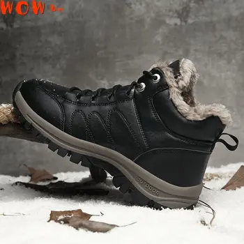 2023 Novos Sapatos de Inverno Homens, Manter-se Aquecido Homens Botas Preto-Homens Tênis da Moda Casual Plus Size Impermeável Tênis