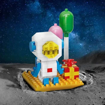 Mini Espaço Astronauta Blocos De Construção Da Lua Spaceman Terra Figuras De Diamante Tijolos Figrues Montagem De Brinquedos Para Crianças, Presente De Aniversário