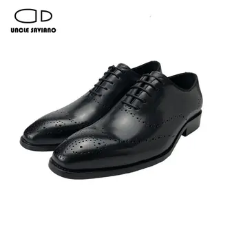 Tio Saviano Luxo Oxford Brogue Homens Sapatos de Vestido do Escritório de Negócios de Melhor Homem do Sapato Artesanal de Couro Genuíno Designer de Sapatos para Homens