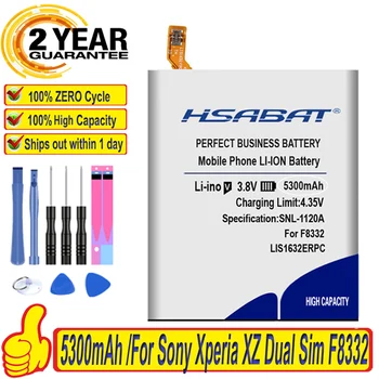 HSABAT 100% Novo LIS1632ERPC 5300mAh Bateria para Sony Xperia XZ Dual Sim F8332 XZs F8331