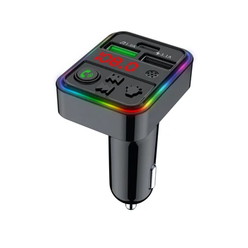 Carro de Bluetooth, Transmissor FM PD-Tipo C Duplo USB 3.1 UM Colorido de Luz Ambiente do isqueiro do Cigarro do Leitor de Música MP3 Carregador de Carro