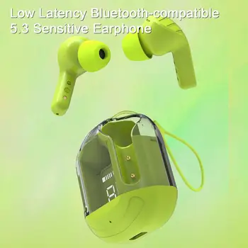 Fone de ouvido sem fio 400mAh sem Fio Auricular Subwoofer Jogo de Baixa Latência compatível com Bluetooth 5.3 Sensível Fone de ouvido