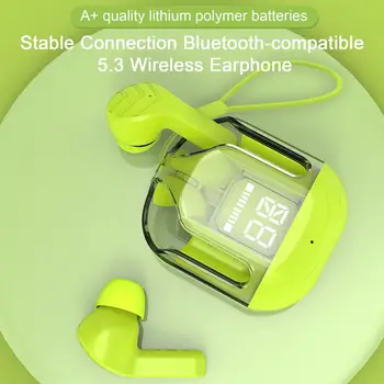 Fone de ouvido sem fio 400mAh sem Fio Auricular Subwoofer Jogo de Baixa Latência compatível com Bluetooth 5.3 Sensível Fone de ouvido