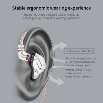 KZ ZSN Metal Fones de ouvido tecnologia Híbrida 1BA+1DD hi-fi de Baixo Fones de ouvido Em Ouvido o Monitor de Fones de ouvido Sport Fone de ouvido com Cancelamento de Ruído