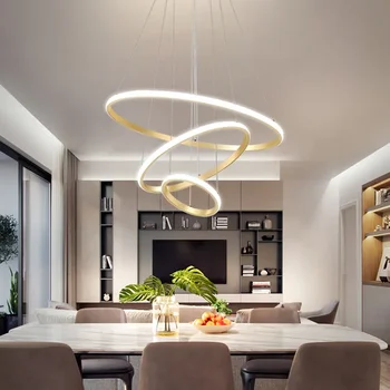 Design moderno Pingente de Luz do Candelabro Hotel de Luxo, a Decoração Home Hanging Lamp Círculo LED Lustres 220V