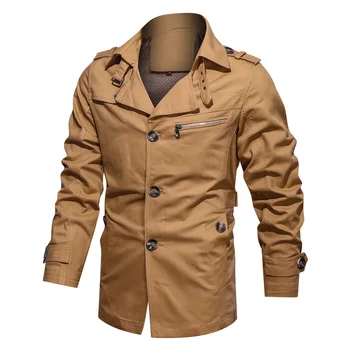 2023 nova moda de algodão todos-correspondência dos homens jaqueta casual tendência bonito high-end de tamanho grande lapela meados de comprimento de casaco jaqueta
