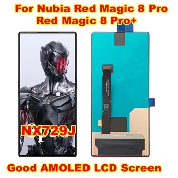 Qualidade SUPERIOR Para o ZTE nubia Magia Vermelha 8 Pro NX729J Tela LCD Touch screen Digitalizador Assembly Sensor RedMagic 8 Pro+ Pantalla