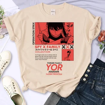 Spy x Família t-shirt mulher manga Y2K top girl gráfico roupas engraçadas