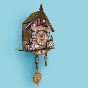 Relógio De Parede Cuco Artesanato Vintage Casa De Madeira Na Árvore De Enforcamento Relógio Para O Quarto Sala Decoração Home Office