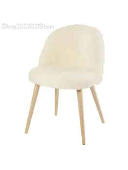Nordic lã de vestir cadeira giratória cadeira de maquiagem escrita cadeira de mahjong cadeira cadeira de secretária envoltório macio de veludo cadeira de jantar de madeira maciça