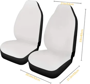 Preto e Branco Tecido de Bolinhas de Assento Dianteiro, Cobre Bohemia Design Interior do Carro Protetor Conjunto de 2 Ajuste Universal para Veículos