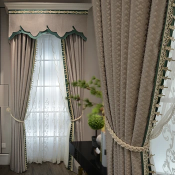 Luxo Europeu atmosfera cortina de sala de estudo villa de alta cortina da janela de personalização da tela cortinas blackout