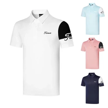 Campo de golfe de Desgaste para Homens da Marca de Luxo Summe T-Camisa Casual Esportes Respirável, de Secagem Rápida e Camisa POLO Manga Curta Roupas