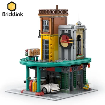 Bricklink Casa Criativa 80036 Monkie Garoto Da Cidade de Lanternas MOC posto de gasolina Edifícios Modulares Conjunto de Blocos de Construção de Brinquedos de Presente