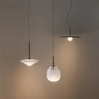 Simples luzes Nórdicas arte em vidro luminária criativa e elegante hotel de cabeceira lâmpada de estudo único cabeça de jantar com lustre