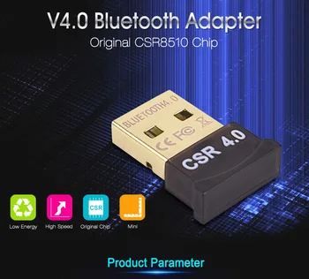 100pcs o Adaptador de Bluetooth USB V4.0 Modo Duplo sem Fio Bluetooth Dongle 3Mbps Bluetooth Adaptador de Computador Para Win 7 8 10 Vista XP