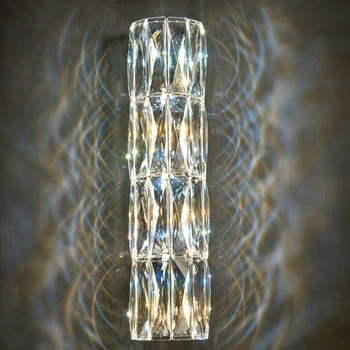 Cristal Da Lâmpada De Parede Pós-Moderna Da Luz De Luxo Villa Quarto De Cabeceira Sala De Estar De Plano De Fundo Lâmpada De Parede