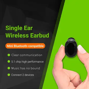 Compatíveis com Bluetooth, Fone de ouvido Mini Invisíveis No ouvido Ture Estéreo sem Fio Auricular de Música