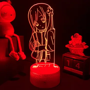Anime Hitori Bocchi não Marumaru Seikatsu Noite do Diodo emissor de Luz para o Quarto Decorativos Hitori Bocchi Figura Acrílico 3D Candeeiro de Mesa