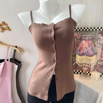 BEENLE Threaded Botão de Mola de Assentamento Camisa Colete Feminino coreano Blusas Moda Slim Funda de Verão Veste de Mulher 