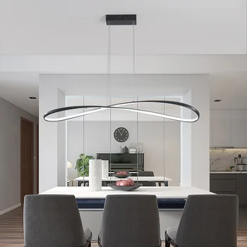 Simples e Moderno, anel do DIODO emissor de luz pendant da lâmpada sala de estar metal Hanginglamp lâmpadas do teto do restaurante Lustre de quarto de Fixação 