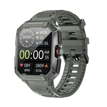 Smart Watch AK47 Homens 1.85 polegadas Bleutooth Chamada AI Assistente de Voz da Música de relógio de Pulso de Esportes ao ar livre Fitness Tracker Smartwatch
