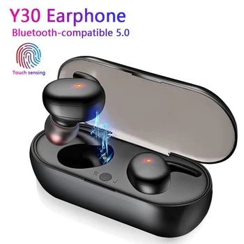 Y30 Fones De Ouvido Sem Fio Bluetooth 5.0 Controle Do Toque De Esportes Impermeável De Cancelamento De Ruído Do Fone De Ouvido HiFi Stereo Som De Música De Fone De Ouvido