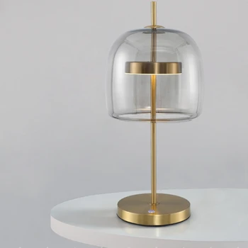 Nordic Minimalista, Quarto abajur Moderno, Criativo Sala de Vidro da Arte Luz de Luxo Cabeceira da Lâmpada da tabela de lâmpadas de led, lâmpada de mesa