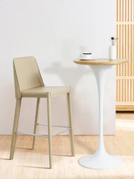 Yike Le moderno família simples barra de cadeira alta tamborete de barra de sela cadeira de couro de alta mesa e cadeira de um café-bar fezes