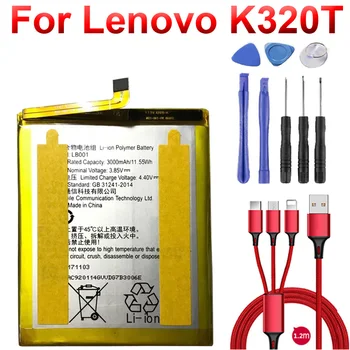 3000mAh LB001 bateria para Lenovo K320T Telefone Celular+cabo USB+kit de ferramentas