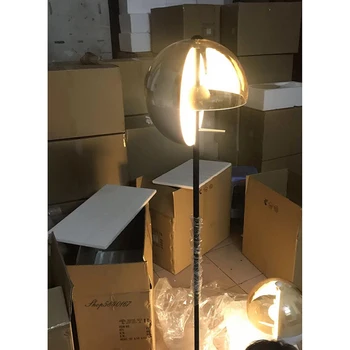 Designer nórdicos, Lâmpada de Assoalho de Vidro Âmbar Semicircular de Pé Lâmpadas de Luz para a Sala de Decoração de Quarto de Led ao Lado da Lâmpada