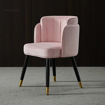 Nordic Tecido De Cadeiras De Jantar De Luxo Encosto Moderno E Minimalista Cadeira De Jantar Poltrona Única Luz Silla Comedor De Móveis Da Casa