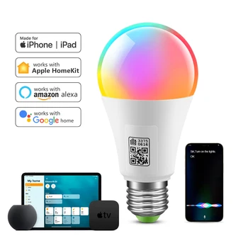 IFM Certificada Homekit LED Smart wi-Fi da Lâmpada de Luz de Voz Siri de Controle de APLICATIVO RGB Lâmpada da Noite Para Apple Kit de Casa de App Alexa Inicial do Google