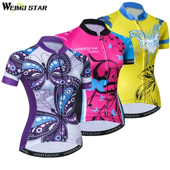Mulheres de Ciclismo Jersey Camisas de Ropa Equipe de Ciclismo de Bicicleta Bicicleta Camisolas de BTT de Manga Curta Exterior usar Tops