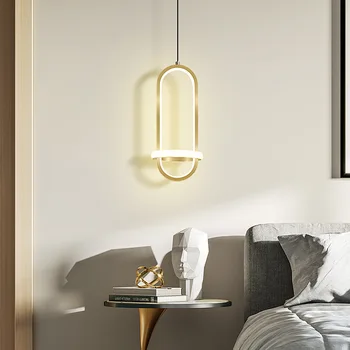 Moderno de ouro LED candelabro, minimalista, sala de estar, luxuoso quarto, luz de cabeceira, lustre teto