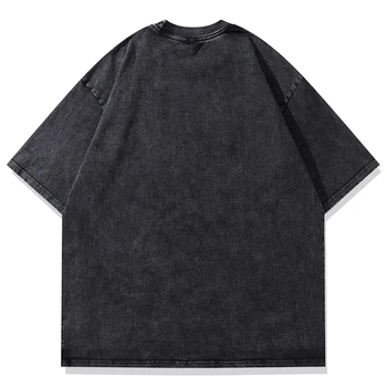 2023 Moda Streetwear Lavado Harajuku Engraçado Retrato de Impressão de T-Shirt T-shirts Hip Hop 100% Algodão Tops Homens Camiseta Vintage Tees