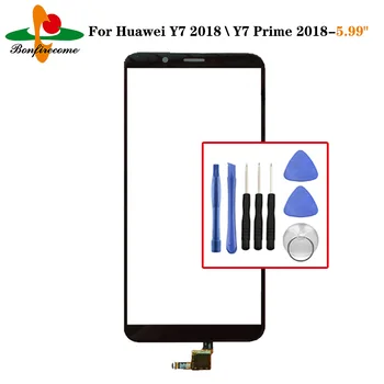 Para Huawei Y7 2018 LDN-L01 LDN-L21\Y7 Primeiro-2018 LDN-LX2 LDN-TL10 Tela de Toque do Painel de Toque, Sensor de Digitador LCD Frontal de Vidro