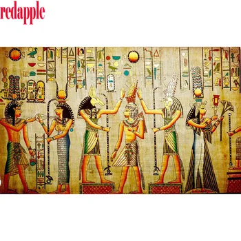 5D Diy Diamante Pintura Hieróglifos de fotos de Ponto Cruz Mosaico Needleworks Completa Praça de Mosaico, Bordado de Diamante Faraó Egípcio