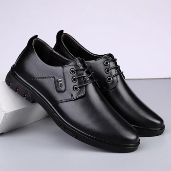 Novos Homens Casuais Sapatos de Couro Genuíno Sapatos masculinos Office Oxfords de Negócios Sapatos Respirável Masculino Condução Sapatos Macios Sapatos