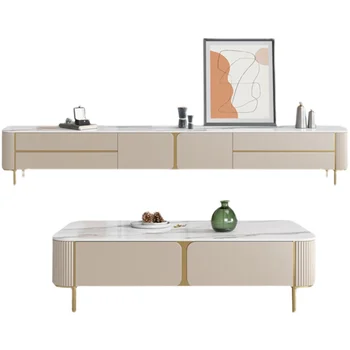 Importado rock mesa de chá armário de TV combinação italiano sala de estar de luxo minimalista tamanho minimalista moderna do assoalho do armário