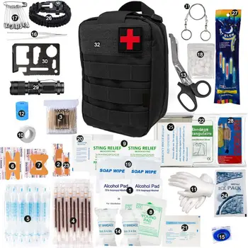 Exterior do SOS Emergência, Kit de Sobrevivência Multifuncional Ferramenta de Sobrevivência Tática de Defesa Civil de Ar de Prontidão para o Combate Kit de Emergência