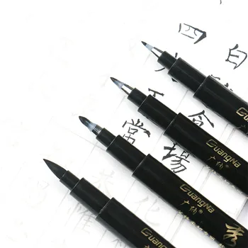4pcs de Mão de letras de Caligrafia conjunto de canetas de Desenho Assinatura de projetos de Aprendizagem Extra Fine Escova de material para artes professor da Escola F806