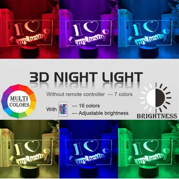 Colorido Mesa do Diodo emissor de Luz da Noite Tributo melhor amigo de Dom Nightlight para a Decoração Home Usb Bateria Ilusão 3D Lâmpada Minha bestie