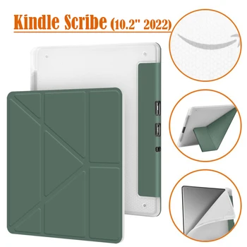 Caso Para o Kindle Escriba de 10.2 Polegadas 2022 Lançamento Multi-dobrável Ficar Macio TPU Cover Built-in Caneta Titular 2023 C4A6T4 Suspensão Automática
