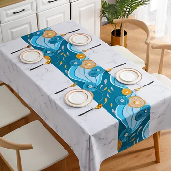 Impermeável prova de Óleo Bordado Toalhas de mesa Coloridas Boêmio-Padrão de PVC toalha de Mesa Para Sala de Jantar Mesa de Pano de Tabela Mat