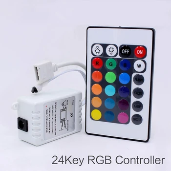 24 Teclas de LED, Controlador do RGB Casa, Acessórios de Iluminação DC12V de Controle Remoto INFRAVERMELHO para SMD 3528 5050 RGB Levou Luz Strip Controlador